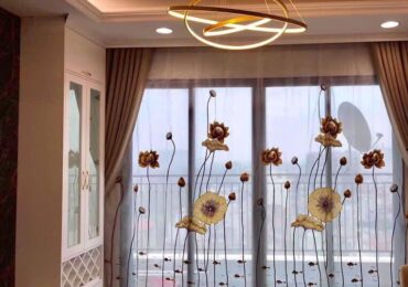Rèm vải 2 lớp voan thêu